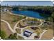 Aerial view of a lakeside park showcasing scenic trails, recreational areas and a serene lake at 608 S Evelyn Nw Pl, Atlanta, GA 30318