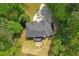 Overhead view of a beautiful home nestled among mature trees and landscaping at 552 Steels Bridge Rd, Canton, GA 30114