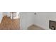 Hallway and laundry area with hardwood floors and access to the second floor at 552 Steels Bridge Rd, Canton, GA 30114