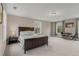 Spacious bedroom features neutral walls, carpeted floor, and a dark wood bed frame at 4020 Declaration Dr, Roswell, GA 30076