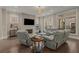 Cozy living room with a fireplace, comfortable seating, and plenty of natural light at 4020 Declaration Dr, Roswell, GA 30076