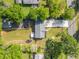 Aerial view of property showcasing well-maintained lawn, landscaping and detached garage at 369 Arnold Mill Rd, Woodstock, GA 30188