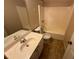 Traditional bathroom featuring a single sink vanity and a shower-tub combination at 4341 Savannah Ln, Atlanta, GA 30349