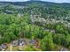 Overhead view of a residential neighborhood with lush trees surrounding the homes at 4592 Planters Hill Dr, Powder Springs, GA 30127