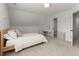 Bright bedroom featuring light walls, carpet, and a vanity with lighted mirror at 5620 Preserve Cir, Johns Creek, GA 30005