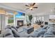 Open living space with a fireplace, comfortable seating, natural light, and an adjacent dining area at 3510 Meadow Grass Dr, Dacula, GA 30019