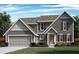 Charming two-story home with gray siding, brown shutters, and a two-car garage at 258 Pickens Bluff Ln, Hiram, GA 30141