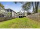 View of a spacious backyard with a well-maintained lawn and a charming screened porch at 2244 Spink Nw St, Atlanta, GA 30318