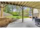 Covered patio with outdoor seating area, providing a relaxing space to enjoy the lush backyard view at 2244 Spink Nw St, Atlanta, GA 30318