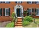 Charming brick home featuring an inviting front door with a decorative white frame and manicured landscaping at 682 Leighton Way, Stone Mountain, GA 30088