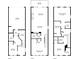 Three-story floor plan with bedrooms, living spaces, and garage dimensions at 661 Village Field Nw Ct, Suwanee, GA 30024