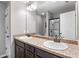 The bathroom features a double vanity with granite countertops at 4103 Mars Bay # 25, Acworth, GA 30101