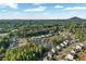 Breathtaking aerial view showcases a community encircling a serene lake, with mature trees and manicured lawns at 2201 Old Dallas Sw Rd, Marietta, GA 30064