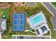 Bird's eye view of community amenities including pool, clubhouse, tennis courts and parking at 2201 Old Dallas Sw Rd, Marietta, GA 30064