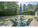 Backyard patio seating area offering serene wooded views at 554 Cana Of Galilee Ct, Tucker, GA 30084