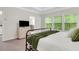 Main bedroom with three bright windows and an adjacent ensuite bathroom at 4240 Spring Ridge Dr, Cumming, GA 30028