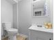 A well-lit bathroom features a modern vanity, sink, and a standard toilet at 6659 Manoleta Dr, Lithonia, GA 30038