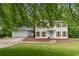 Beautiful two-story home with white siding, shutters, attached garage, and landscaped front yard at 6659 Manoleta Dr, Lithonia, GA 30038