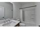 Standard bathroom offers a single sink vanity, mirror, and shower-tub combo at 3180 Andover St, Cumming, GA 30028