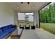Covered patio with comfortable seating overlooking a large yard at 3180 Andover St, Cumming, GA 30028