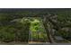 Acreage aerial view showing mature trees, near a community pool and tennis courts at 2932 Highway 20 Se, Conyers, GA 30013