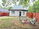 Private backyard with a firepit and Adirondack chairs and a charming view of the back of the house at 1074 Hobson Sw St, Atlanta, GA 30310