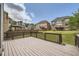 Spacious backyard deck, perfect for outdoor entertaining, with views of the surrounding neighborhood at 9843 Talisman Dr, Alpharetta, GA 30022