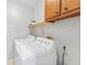 Convenient laundry area with upper cabinets and in-unit washer and dryer at 1181 Mannbrook Dr, Stone Mountain, GA 30083