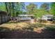 Spacious backyard with mature trees and a patio, ideal for outdoor activities at 1907 Shalimar Ne Dr, Atlanta, GA 30345