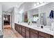 Bathroom featuring a long vanity with double sinks at 3259 Baylor Cir, Mcdonough, GA 30253