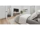 Main bedroom featuring contemporary decor, ensuite bathroom, and hardwood floors at 1749 Patriots Nw Way, Kennesaw, GA 30152