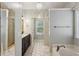 Bathroom features a walk-in shower, soaking tub and vanity area at 2332 Leacroft Way, Marietta, GA 30062
