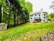 Spacious backyard featuring mature trees, lawn, and storage shed at 2870 Willow Wisp Way, Cumming, GA 30040