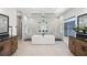 Modern bathroom featuring a soaking tub and dual vanities at 2977 Treeside Ter, Marietta, GA 30066
