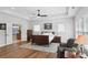 Bright main bedroom with plenty of natural light and hardwood floors at 2977 Treeside Ter, Marietta, GA 30066