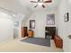 Bonus room with neutral carpet, ceiling fan and decorative wall art at 104 Glentown Way, Sandy Springs, GA 30328