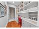 Well-organized home office with built-in shelving, granite countertop, and a bright work space at 201 W Ponce De Leon Ave # 402, Decatur, GA 30030