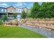 Beautiful stone stairs and waterfall feature in the backyard, perfect for relaxation at 758 Cady Way, Atlanta, GA 30312