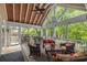 Relaxing screened porch with comfortable seating, ceiling fan, and a view of the lush backyard at 454 Langley Oaks Dr, Marietta, GA 30067