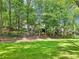 Spacious backyard with mature trees and an open grassy area at 989 Pinfeather Ct, Lawrenceville, GA 30043