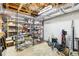 Unfinished storage area in basement with shelving, ideal for organizing household items at 989 Pinfeather Ct, Lawrenceville, GA 30043