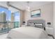Beautiful main bedroom with hardwood floors, ensuite bath, balcony and city views at 1080 Peachtree Ne St # 2515, Atlanta, GA 30309