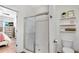 Shower with sleek glass enclosure and white tile at 4410 Chaney Ct, Cumming, GA 30028