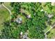 Wide aerial view showing a home with a pool nestled in green forests near roads and other homes at 65 Maude White Rd, Kingston, GA 30145