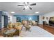 Open living room with a comfortable seating area, stylish decor, and ample space for entertaining at 65 Maude White Rd, Kingston, GA 30145