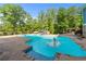 In-ground pool featuring slide and swan float providing a fun and serene outdoor experience at 65 Maude White Rd, Kingston, GA 30145
