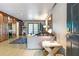 Bright living room featuring wood paneling, recessed lighting, and hardwood floors at 1150 Collier Nw Rd # K18, Atlanta, GA 30318