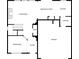 First floor layout showcasing the living room, kitchen, dining area, and garage at 145 Redsage Rdg, Atlanta, GA 30349