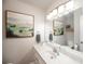 Bathroom featuring modern vanity, large mirror, and stylish decor at 4540 Saddle Se Ct, Smyrna, GA 30082