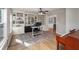 Bright home office with custom built-ins, a modern desk, and a comfortable workspace at 4540 Saddle Se Ct, Smyrna, GA 30082